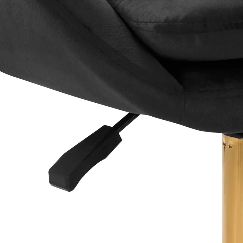 Drehstuhl Höhenverstellbar mit Lehne 4Rico QS-MF18G Samt Schwarz