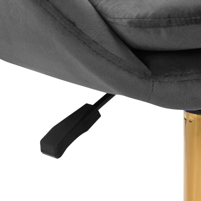 Drehstuhl Höhenverstellbar mit Lehne 4Rico QS-MF18G Samt Grau