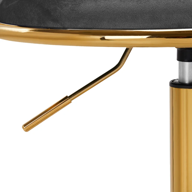 Drehstuhl Höhenverstellbar mit Lehne 4Rico QS-GW01G Samt Grau