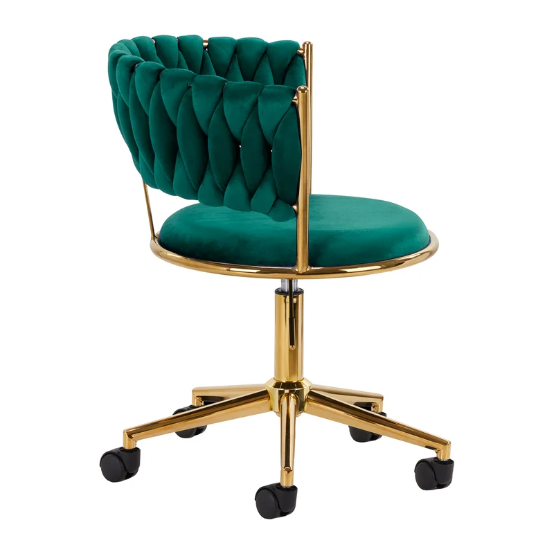 Drehstuhl Höhenverstellbar mit Lehne 4Rico QS-GW01G Samt Grün