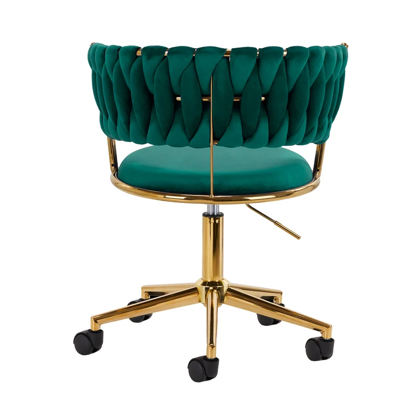 Drehstuhl Höhenverstellbar mit Lehne 4Rico QS-GW01G Samt Grün