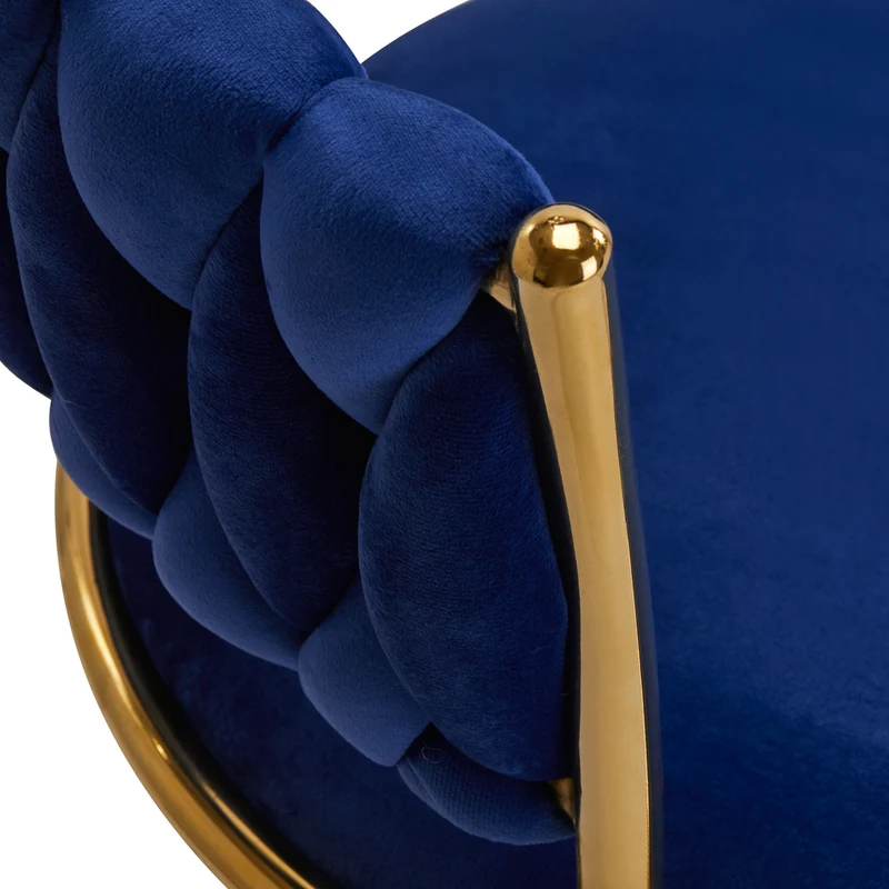 Drehstuhl Höhenverstellbar mit Lehne 4Rico QS-GW01G Samt Blau