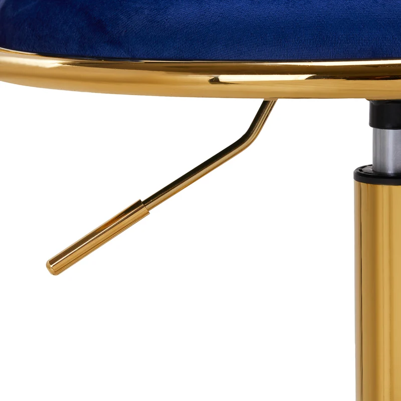 Drehstuhl Höhenverstellbar mit Lehne 4Rico QS-GW01G Samt Blau