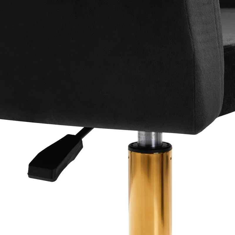 Drehstuhl Höhenverstellbar mit Lehne 4Rico QS-BL14G Samt Schwarz