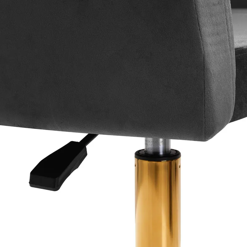 Drehstuhl Höhenverstellbar mit Lehne 4Rico QS-BL14G Samt Grau