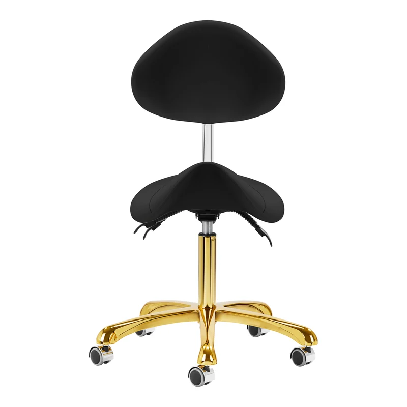 Sattelhocker Höhenverstellbar mit Lehne 1004 Giovanni Gold-Schwarz