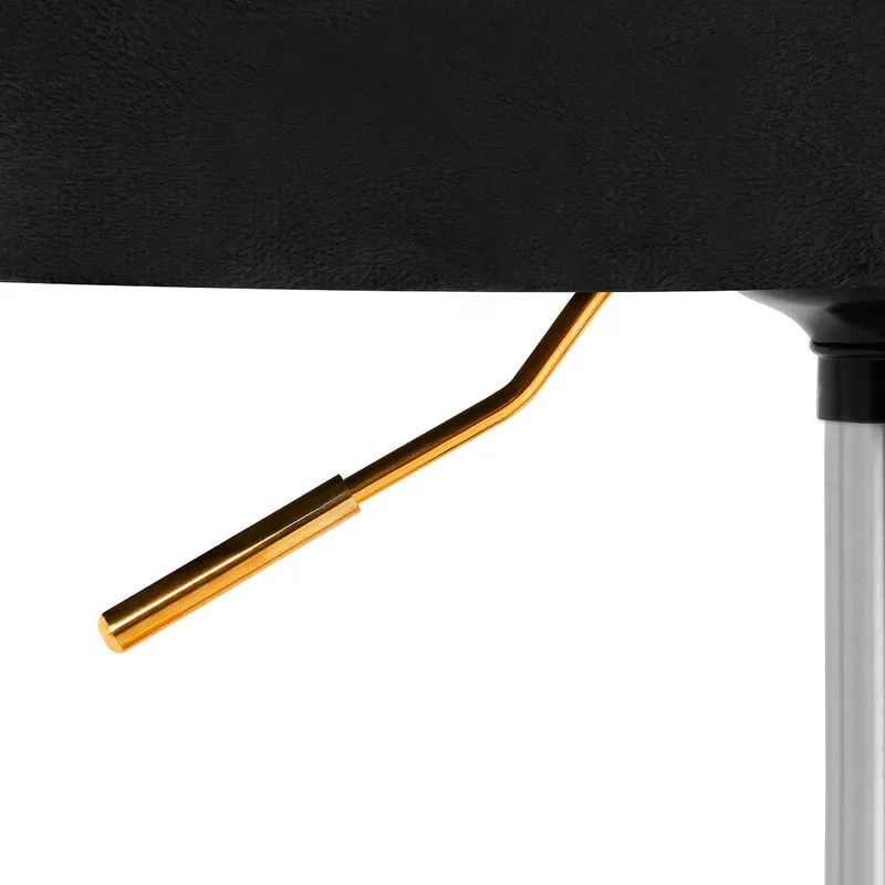 Stuhl Höhenverstellbar mit Lehne Samt 4Rico QS-OF213G Gold Schwarz