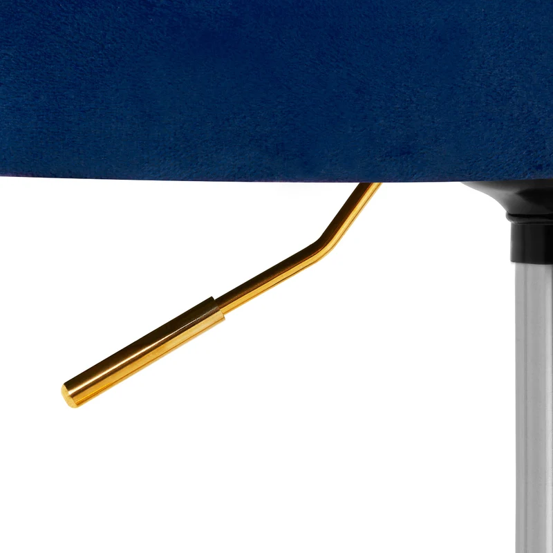 Stuhl Samt Höhenverstellbar mit Lehne 4Rico QS-OF213G Gold-Marineblau