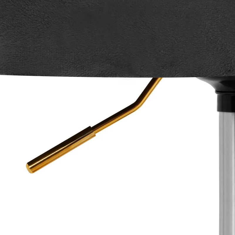 Stuhl Samt Höhenverstellbar mit Lehne 4Rico QS-OF213G Gold-Grau