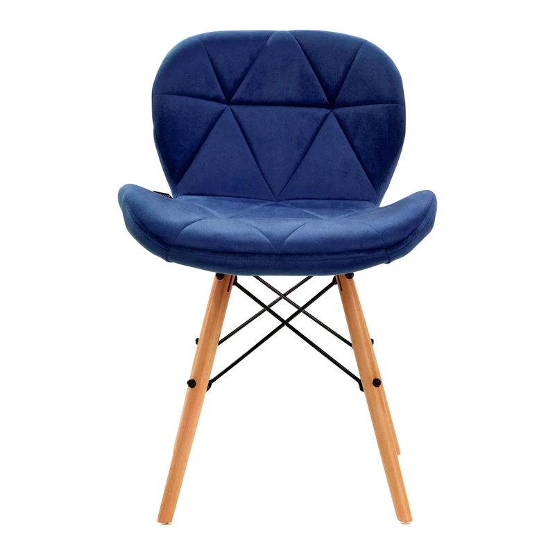 Stuhl Höhenverstellbar mit Lehne 4Rico QS-186 Samt Marineblau