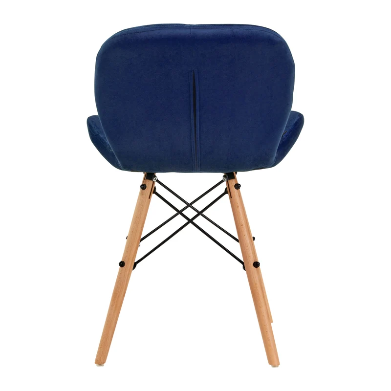 Stuhl Höhenverstellbar mit Lehne 4Rico QS-186 Samt Marineblau