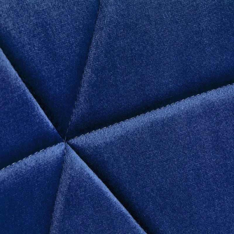 Stuhl Höhenverstellbar mit Lehne 4Rico QS-186 Samt Marineblau