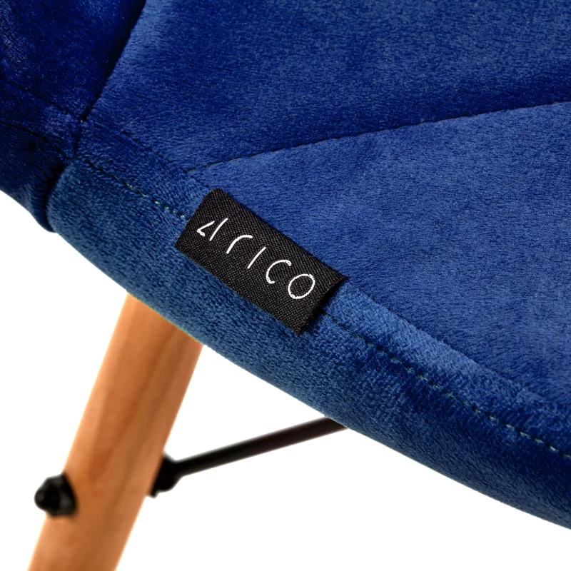 Stuhl Höhenverstellbar mit Lehne 4Rico QS-186 Samt Marineblau
