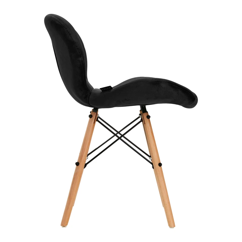 Stuhl Höhenverstellbar mit Lehne 4Rico QS-186 Samt Schwarz