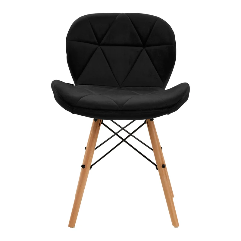 Stuhl Höhenverstellbar mit Lehne 4Rico QS-186 Samt Schwarz