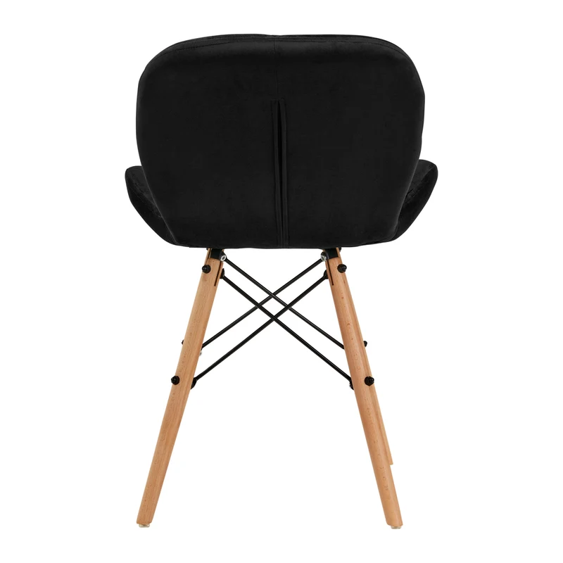 Stuhl Höhenverstellbar mit Lehne 4Rico QS-186 Samt Schwarz