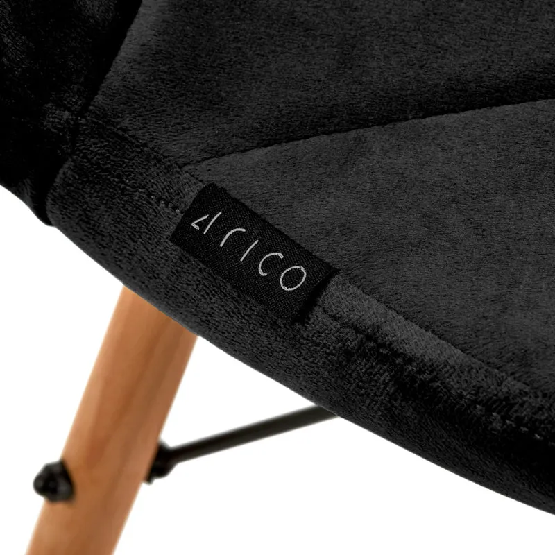 Stuhl Höhenverstellbar mit Lehne 4Rico QS-186 Samt Schwarz