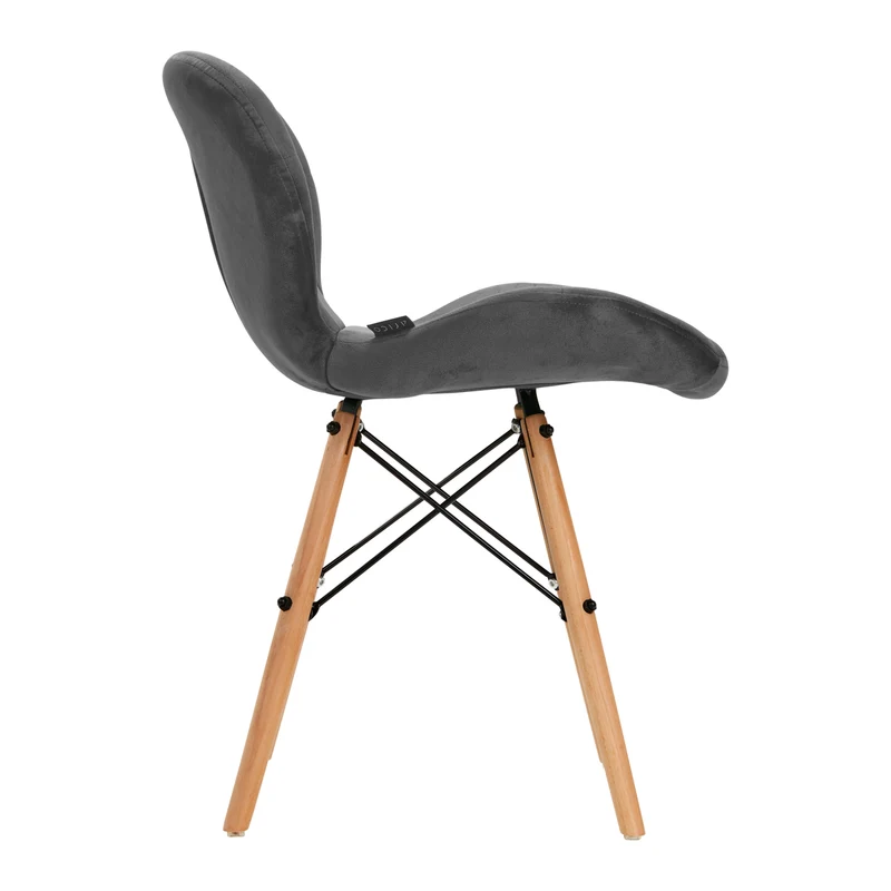 Stuhl Höhenverstellbar mit Lehne 4Rico QS-186 Samt Grau