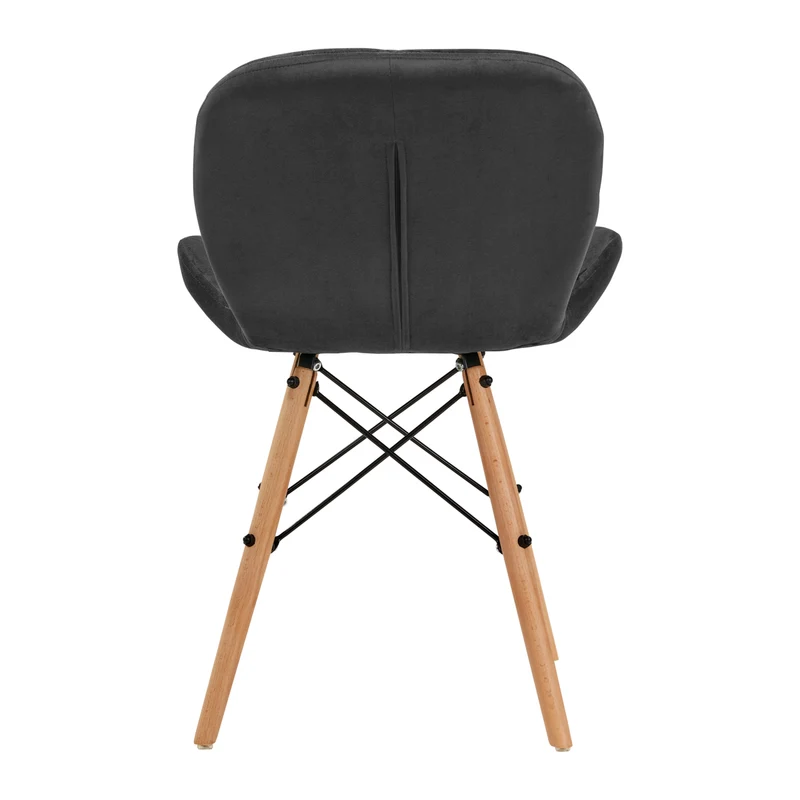 Stuhl Höhenverstellbar mit Lehne 4Rico QS-186 Samt Grau