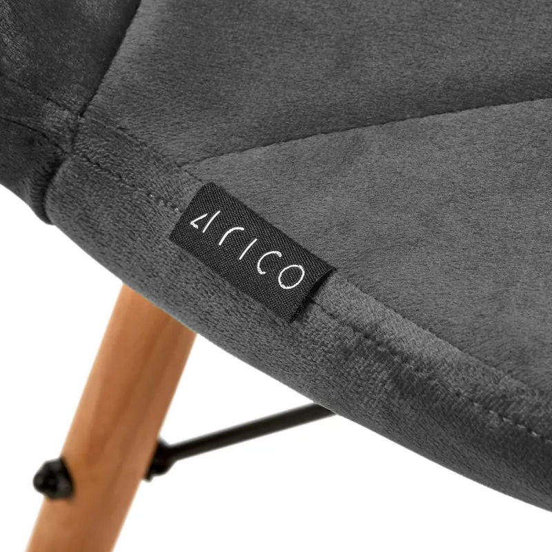 Stuhl Höhenverstellbar mit Lehne 4Rico QS-186 Samt Grau