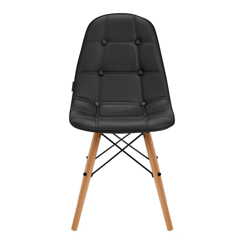 Stuhl Höhenverstellbar mit Lehne 4Rico QS-185 Ökoleder Schwarz