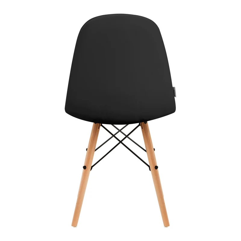 Stuhl Höhenverstellbar mit Lehne 4Rico QS-185 Ökoleder Schwarz