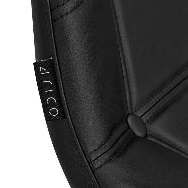 Stuhl Höhenverstellbar mit Lehne 4Rico QS-185 Ökoleder Schwarz