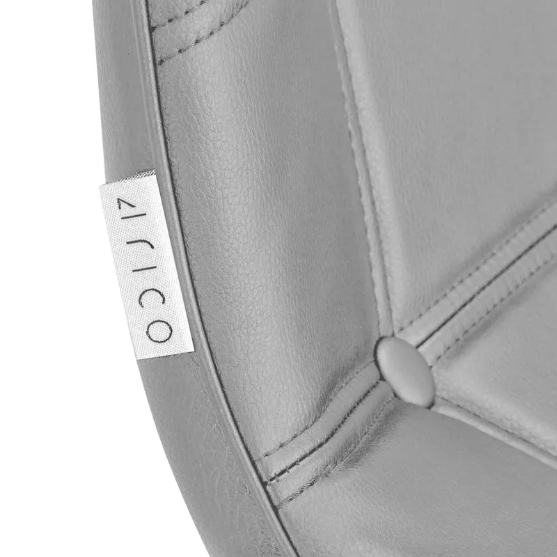 Stuhl Höhenverstellbar mit Lehne 4Rico QS-185 Ökoleder Grau