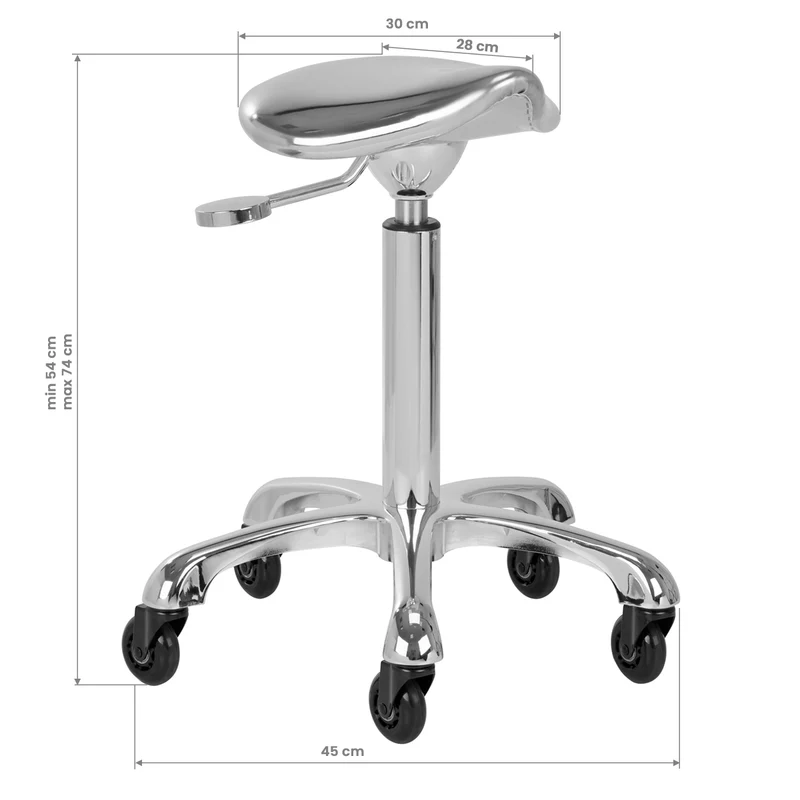 Rollhocker Höhenverstellbar Gabbiano Roll Speed Silber