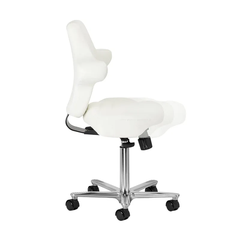 Rollhocker mit Lehne Azzurro Special 152 Weiß