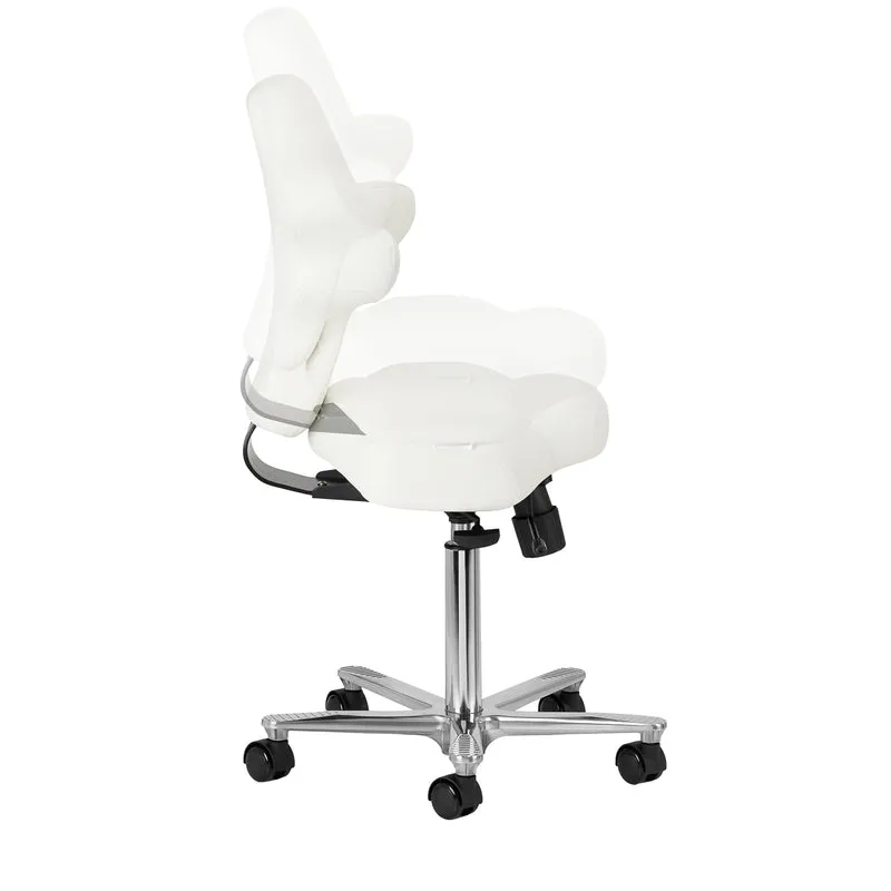 Rollhocker mit Lehne Azzurro Special 152 Weiß