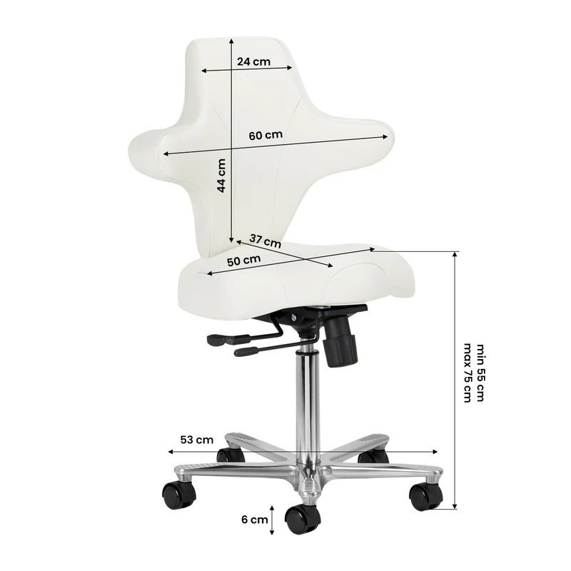 Rollhocker mit Lehne Azzurro Special 152 Weiß