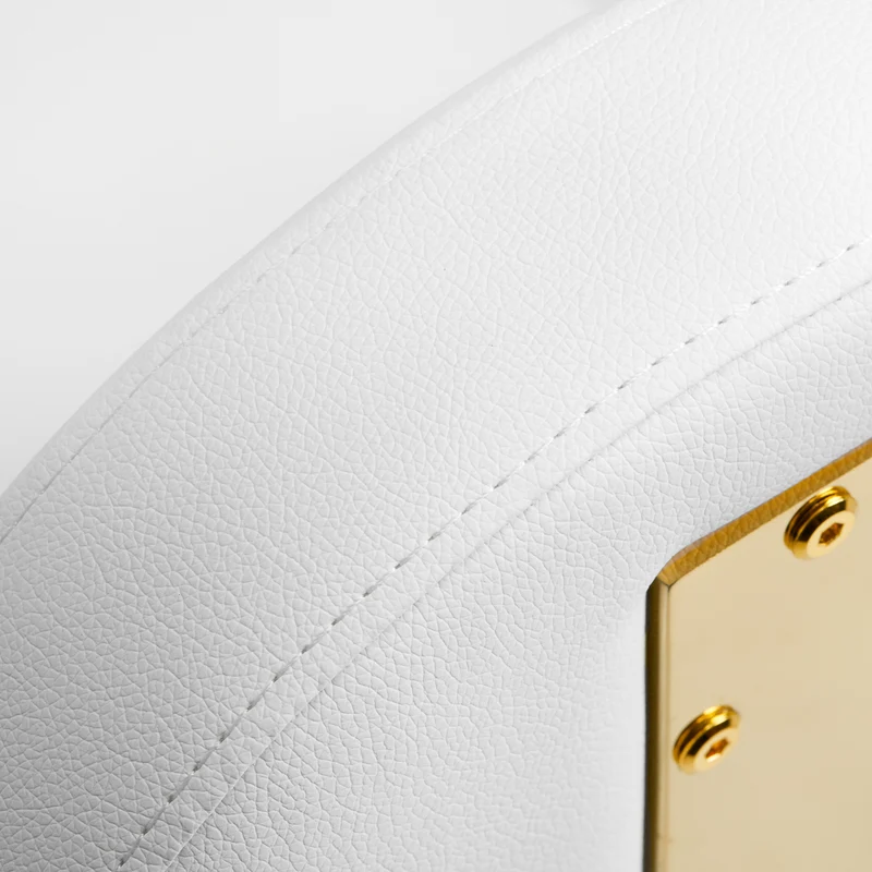 Rollhocker Höhenverstellbar mit Lehne AM-304G Gold-Weiß