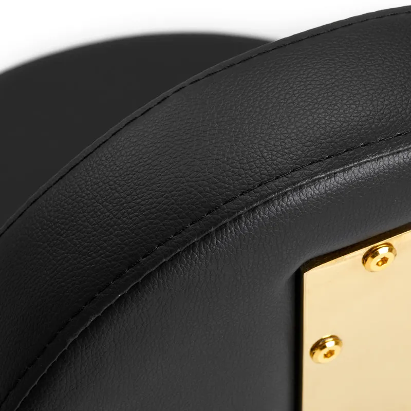 Rollhocker Höhenverstellbar mit Lehne AM-304G Gold-Schwarz
