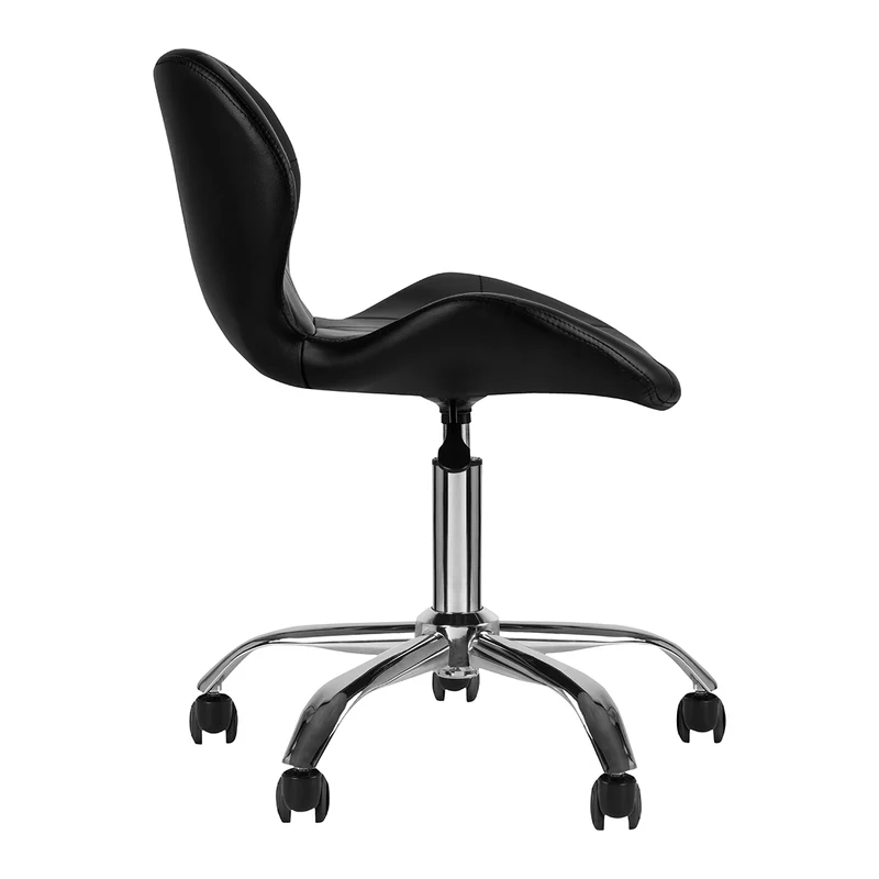 Rollhocker Höhenverstellbar mit Lehne QS-06 Schwarz