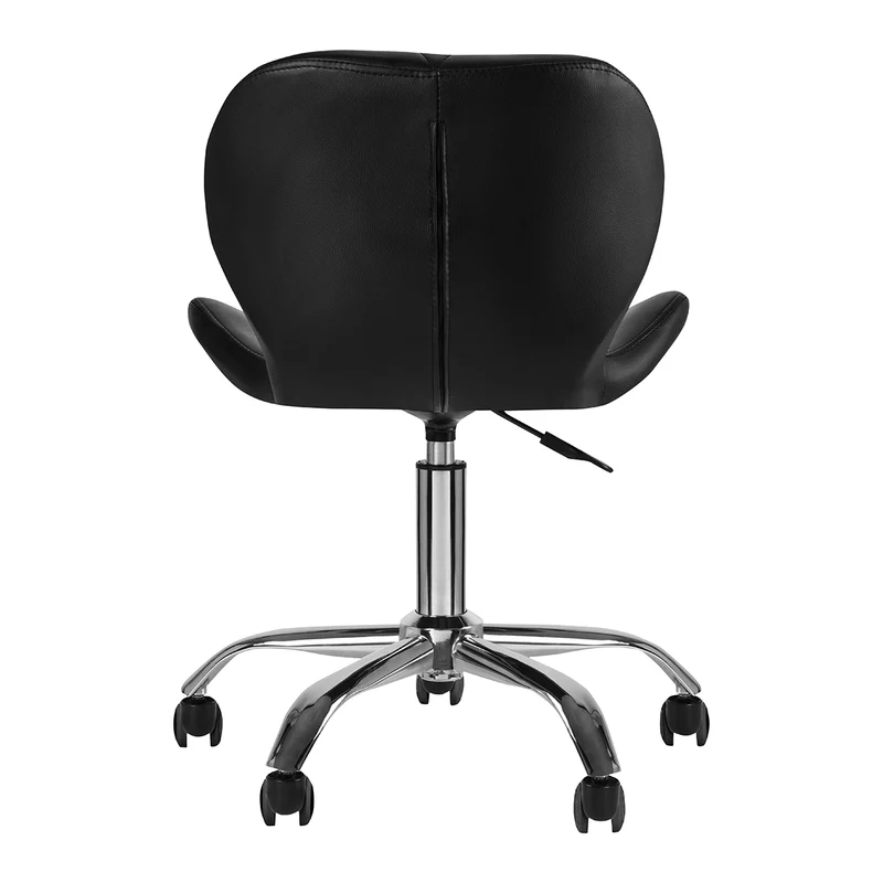 Rollhocker Höhenverstellbar mit Lehne QS-06 Schwarz