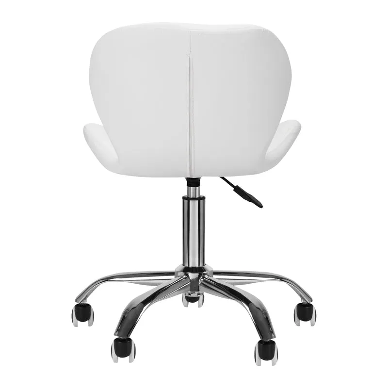 Rollhocker Höhenverstellbar mit Lehne QS-06 Weiß