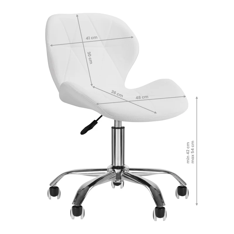 Rollhocker Höhenverstellbar mit Lehne QS-06 Weiß