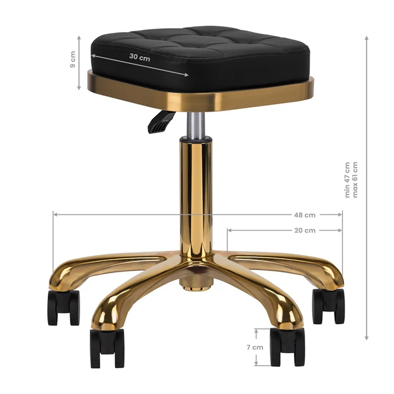 Rollhocker Höhenverstellbar M-1645 Gold Schwarz