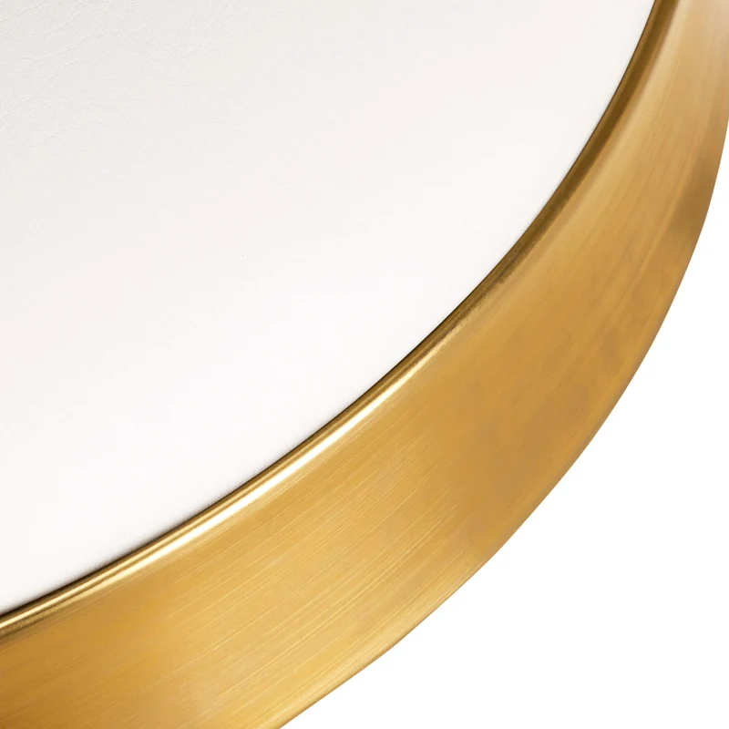 Arbeitshocker Höhenverstellbar Eco Leder H7 Gold Weiß