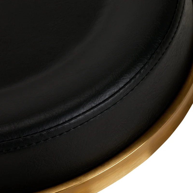 Rollhocker Höhenverstellbar mit Lehne H5 Gold Schwarz