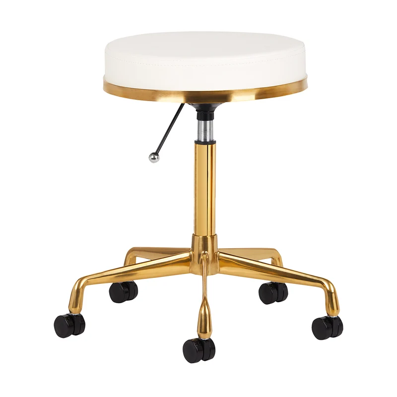 Rollhocker Höhenverstellbar H4 Gold Weiß