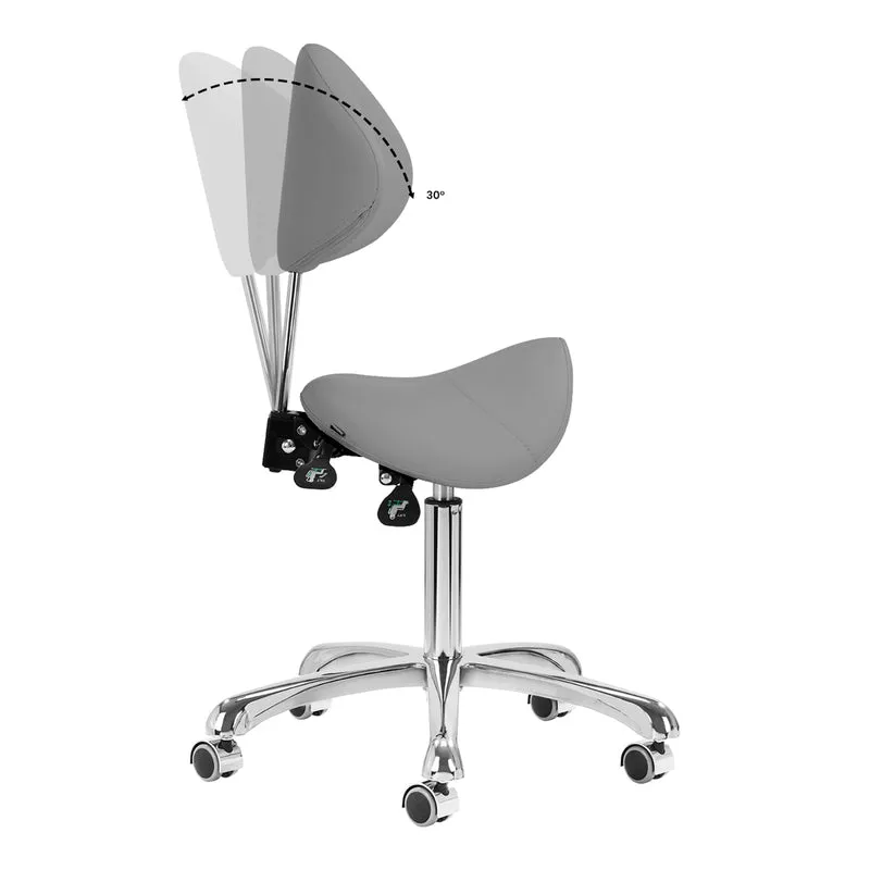 Sattelhocker Höhenverstellbar mit Lehne 1004 Giovanni Grau