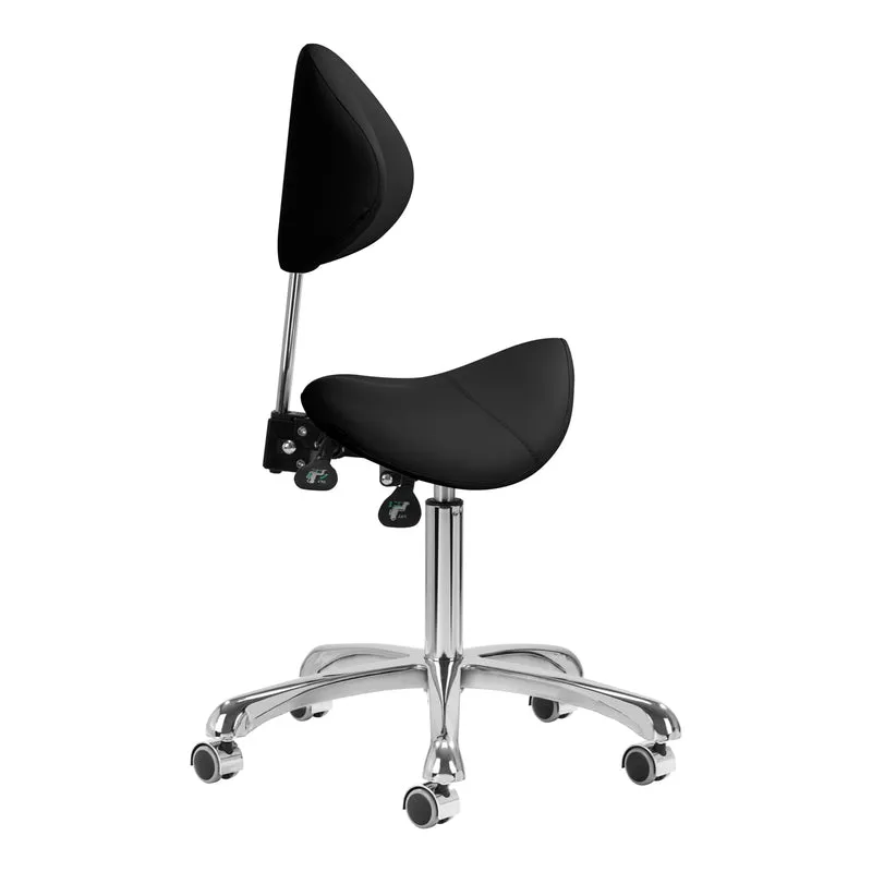 Sattelhocker Höhenverstellbar mit Lehne 1004 Giovanni Schwarz
