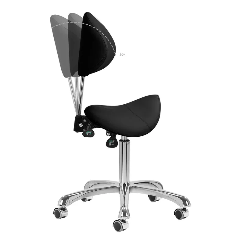 Sattelhocker Höhenverstellbar mit Lehne 1004 Giovanni Schwarz