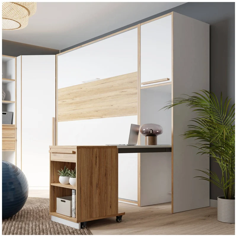 Multifunktions-Regal S-ROOM mit ausziehbarem Rollcontainer und Ablage