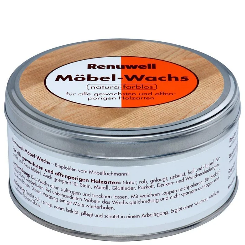 Renuwell Möbel Wachs 500 ml Pflege und Schutz, natura-farblos