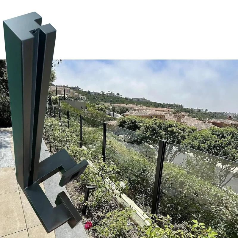 Rock Solid Black Deck Railing System, Wall Mounted Balcony Guardrail With Steel Infill Panel, Adjustable Height Corner Post, Heavy Duty Outdoor Safety Barrier, Easy Install Backyard Rail For Kickin It Outside