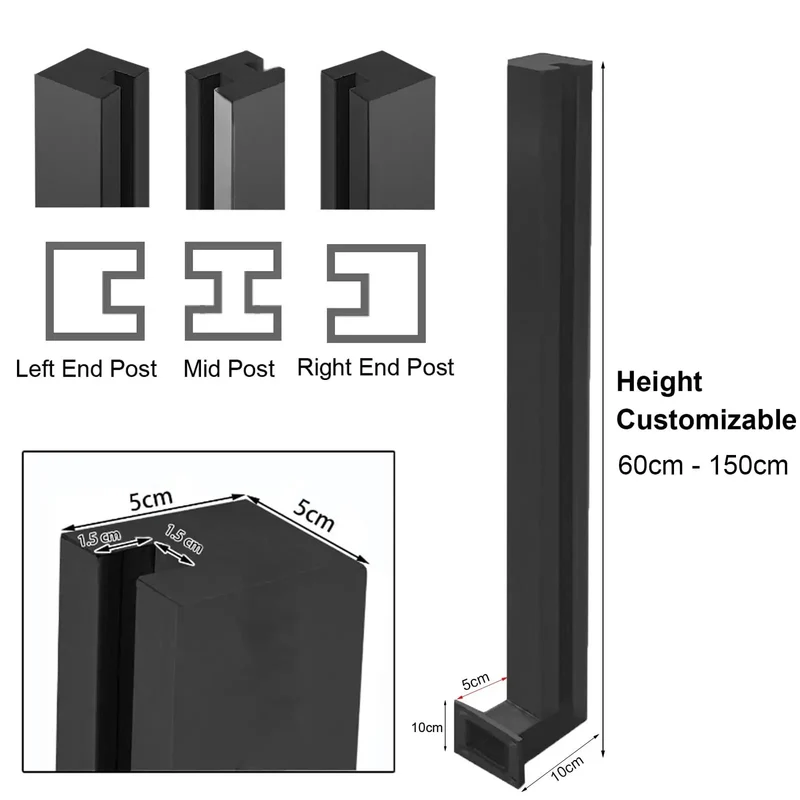 Rock Solid Black Deck Railing System Wall Mounted Balcony Guardrail with Complete Infill Kit Custom Height Black Corner Post 33 Inch for Ultimate Safety and Modern Style Pro Grade Construction