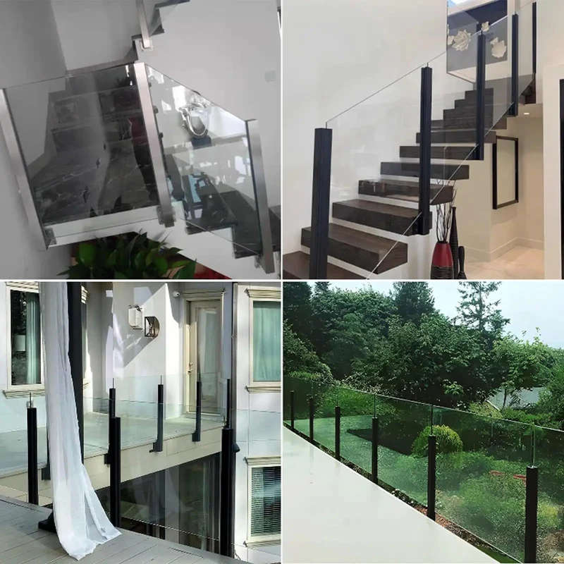 Heavy Duty Black Deck Railing System Wall Mount Balcony Fence With Clip Infill Kit And Custom 48 Inch Left End Guardrail Posts For A Rock Solid Backyard Setup